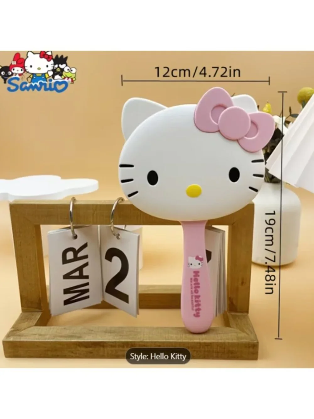 Hello Kitty Portable Hand Mirror & Comb Set Cute Travel Makeup Mirror Pink Gift